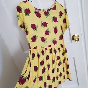 Modcloth Babydoll Beet Veggie Dress